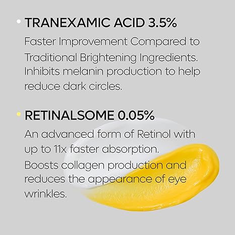 DR.MELAXIN TX Tranexamic Acid Retinalsome Dual Eye Cream with Adenosine Niacinamide for Dark circle Repairing | Daily Anti-Aging Under Eye Care | 50ml - Korean Skin care
